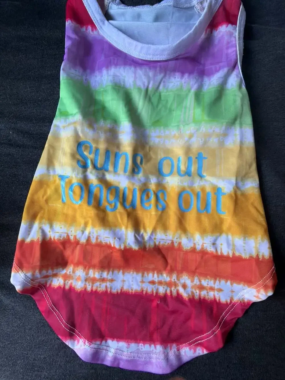 I Heart Dogs 'Suns Out Tongues Out' Tie-Dye Dog Tank Top